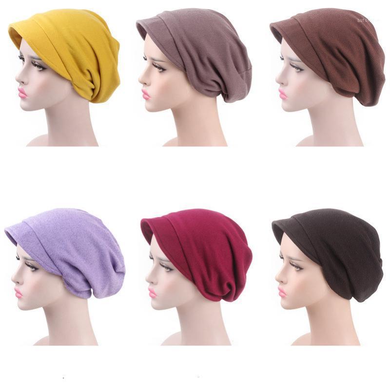 

Muslim Women Turban Bonnet Chemo Cap Islamic Pile Cap Hat Headwear Fashion1, Black