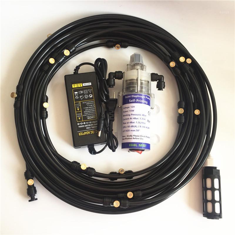 

S285 Mini 12V water pump miniature diaphragm pump water machine with pressure switch 12M misting system 16pcs injectors1