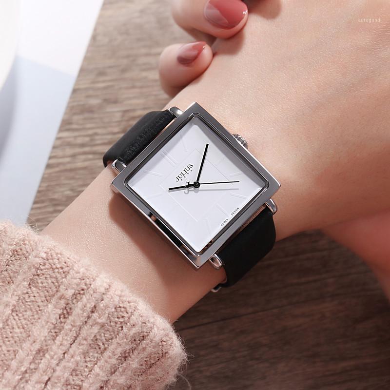 

Wristwatches Top Lady Women's Wrist Watch Elegant Simple Square Fashion Hours Dress Bracelet Nylon Leather Girl Birthday Gift1, Brown