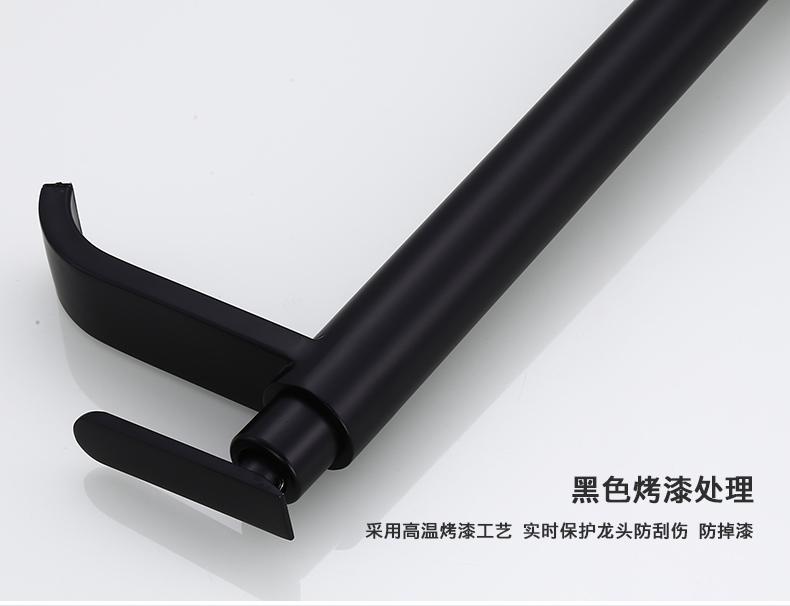 

stainless steel single cold water bathroom basin waterfall faucet black color