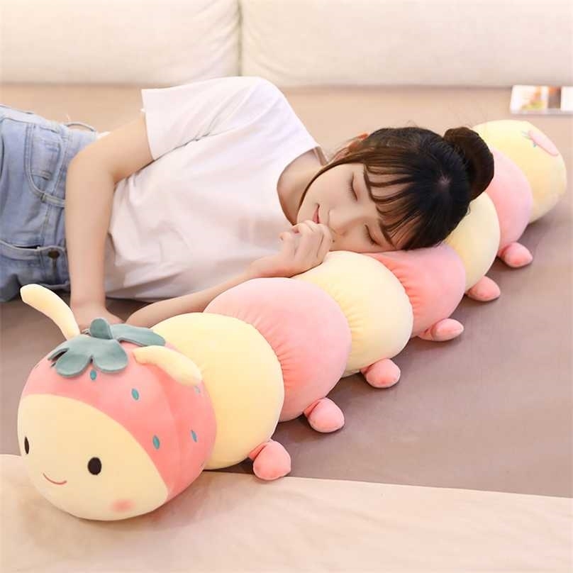

Cute Fruit Doll Plush Toy Comforts Children Sleeping Pillow Long Little Girl 220125, Strawberry pig