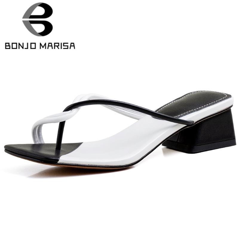 

BONJOMARISA Female Mixed Color Sandals Open Toe Flip Flop High Heels Slip On Casual Beach Sandals Women Fashion Shoes Woman, Green