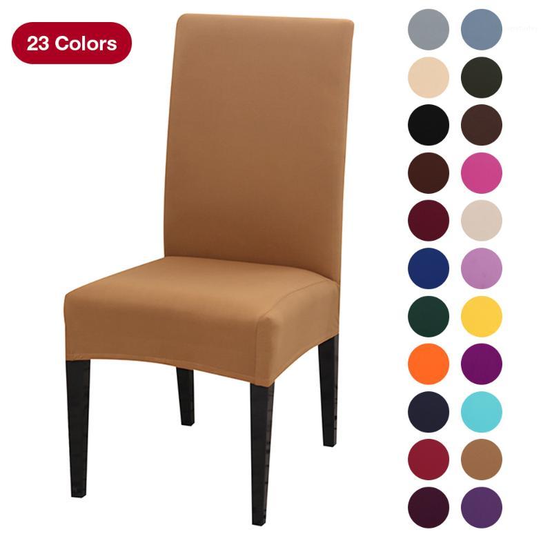 

Solid color Chair Cover Comfortable Wrinkle Resistant Spandex Hood Removable Stretch Dining Room Wedding Banquet Chair Cover1