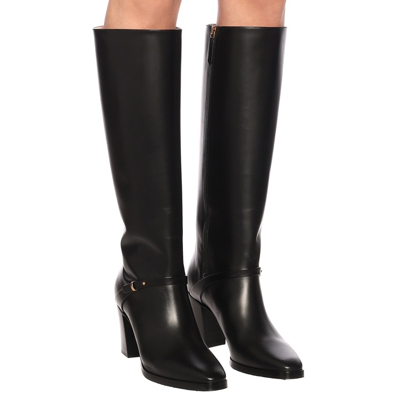 

2021 New Fashionable Winter Hot Women Knee High Heels Ladies High-quality Woman Shoes Equestrian Boots 34-43 1ona, Black