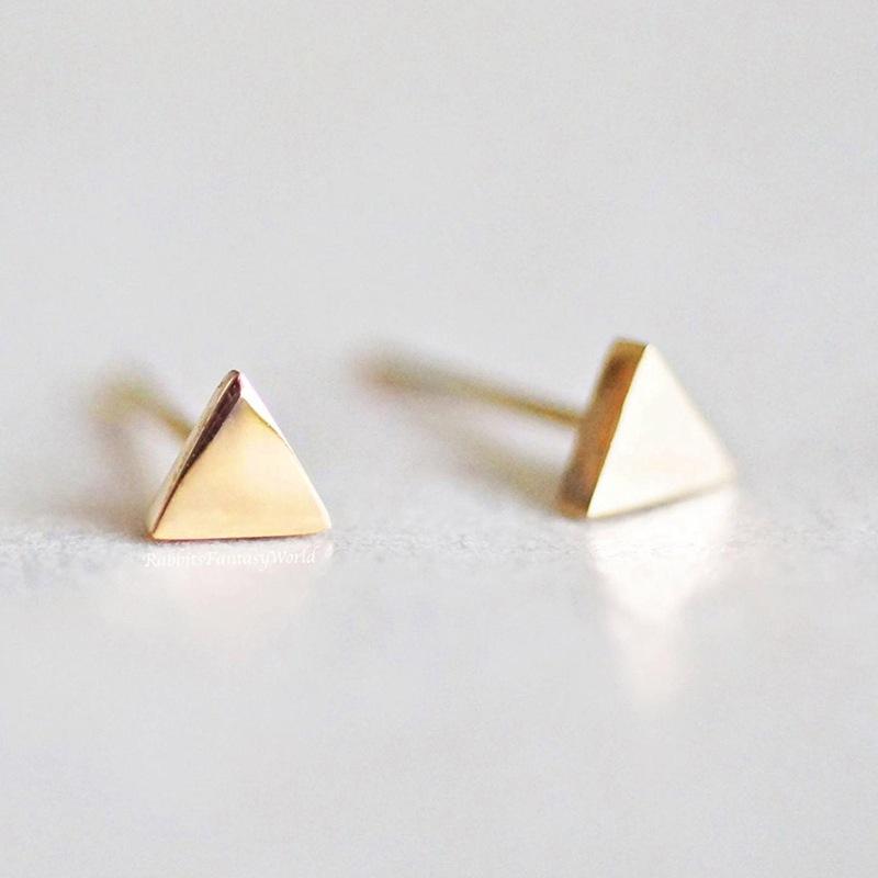 

Stud Minar Minimalist Mini Small Triangular For Women Student Teen Jewelry Gift Korean Stainless Steel Earrings