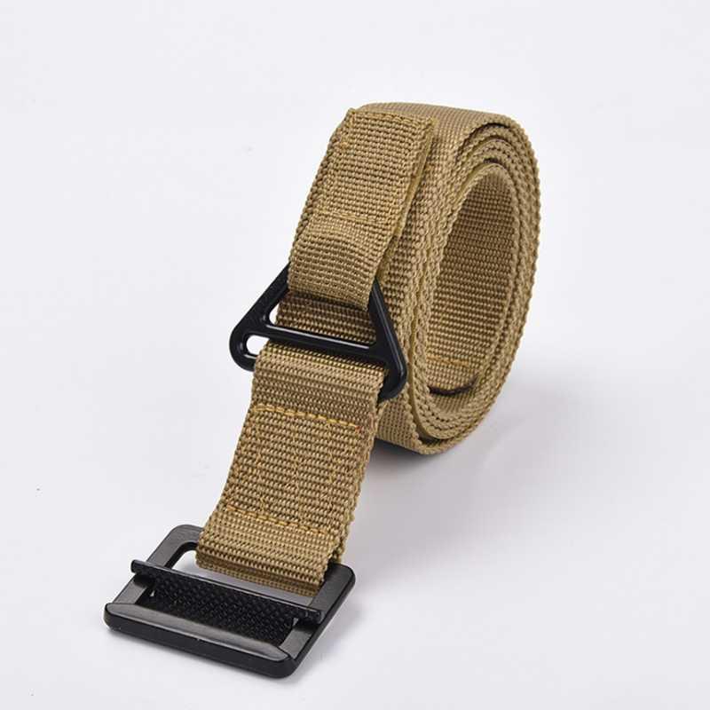 

Outdoor tactical belt men's canvas belt rappelling rescue nylon inner men's1, Khaki