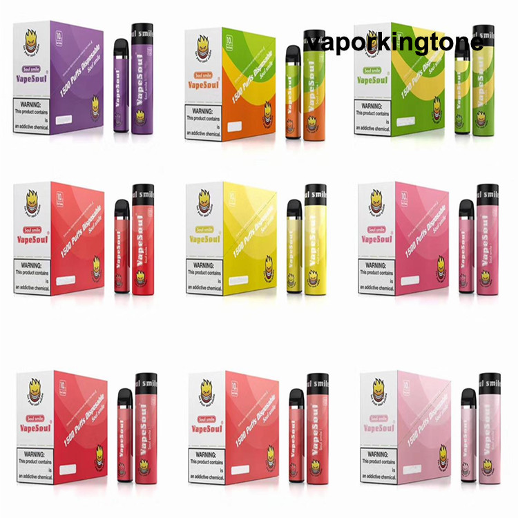 

Authentic Amigo Vapesoul Smile 1500puffs Disposable Pen Vape 5ml 600mah Rechargeable Battery E Cigarettes Vape Pen Plus XXL