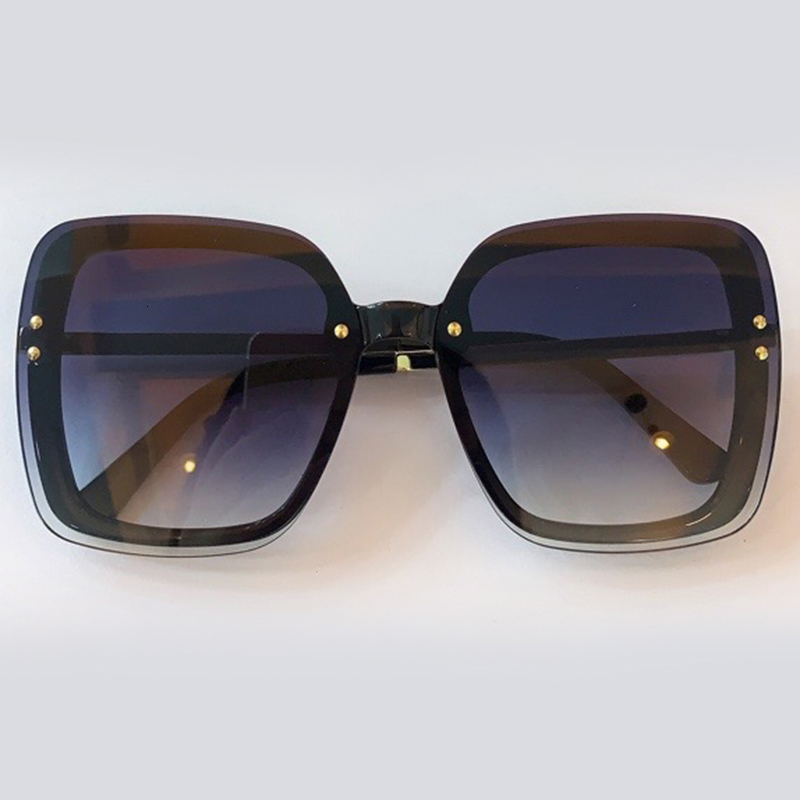 

2021 New Oversize Goggle Sunglasses Women Fashion Rimless Gradient Sun Glasses for Men 3wyq