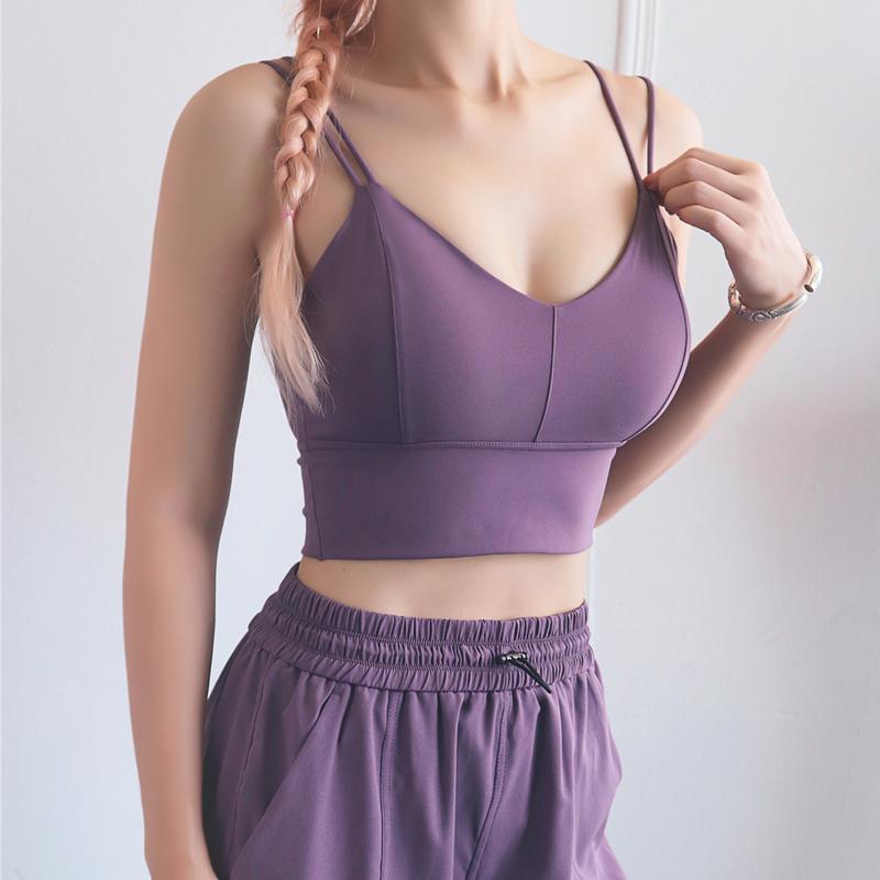 

2021 New Yoga Vest Women Athletic Fitness Workout Sport Tank Top Gym Running Training Shirts Fashion Seamless Push Up Bra, Black
