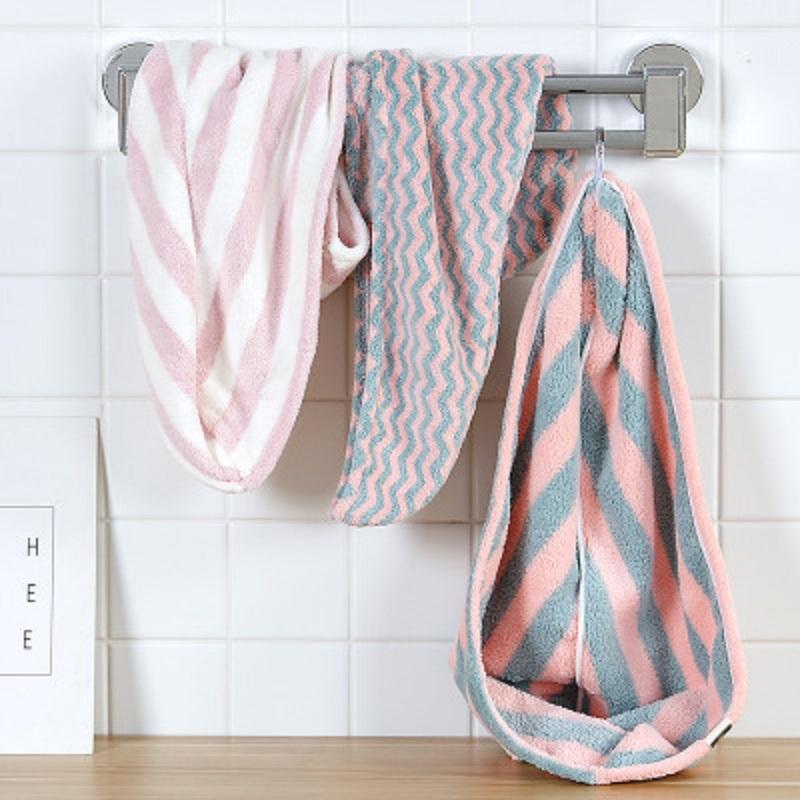 

Shower Cap Magic Microfiber Hair Quick Drying Dryer Towel Bath Wrap Cap Quick Hat Turban Dry Shower Hair Bonnet, Pink stripes