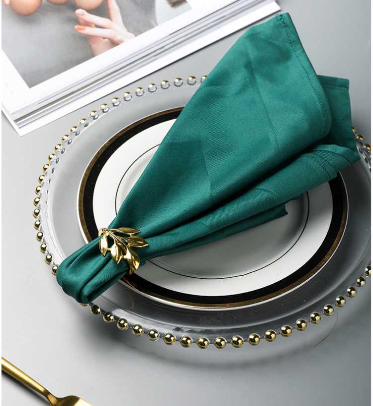 

Elefunnic European-style napkin cloth mouth cloth Western restaurant set plate folding wipes cups soft table with g