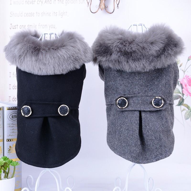 

New pet supplies two-legged clothes solid color dog autumn and winter clothing hot sale Nizi coat for small and medium dog1, Black