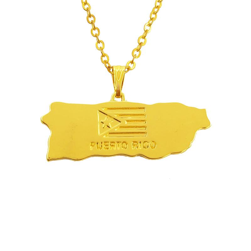 

drop shipping Puerto Rico Map pendant Necklace women Puerto Ricans jewelry choker necklace statement jewelery gold silver color