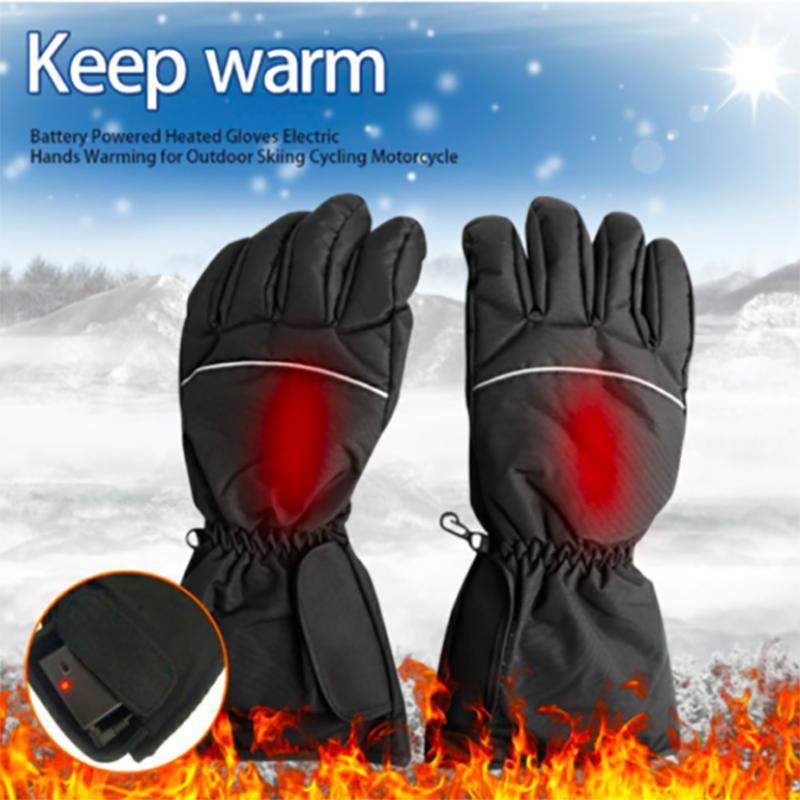 

Winter Outdoor Sports Skiing Motorcycle Mountain Climbing Heated Thermal Gloves Electrothermal Gloves Warm Battery Type1, Black
