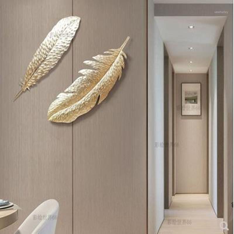 

European golden wrought iron crafts, 3D wall hanging leaves, home office wall decoration, beautiful Christmas decoration gifts1