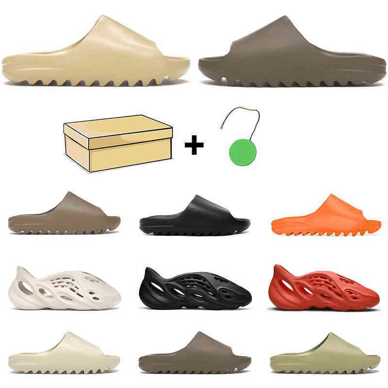 

Slipper Yeesys 2022 Kany Slide Shoes Fashion Slipper Desert Sand Brown Summer Platform Sandale Bone White Men Slippers Size 35-45 Yeezzy, Black