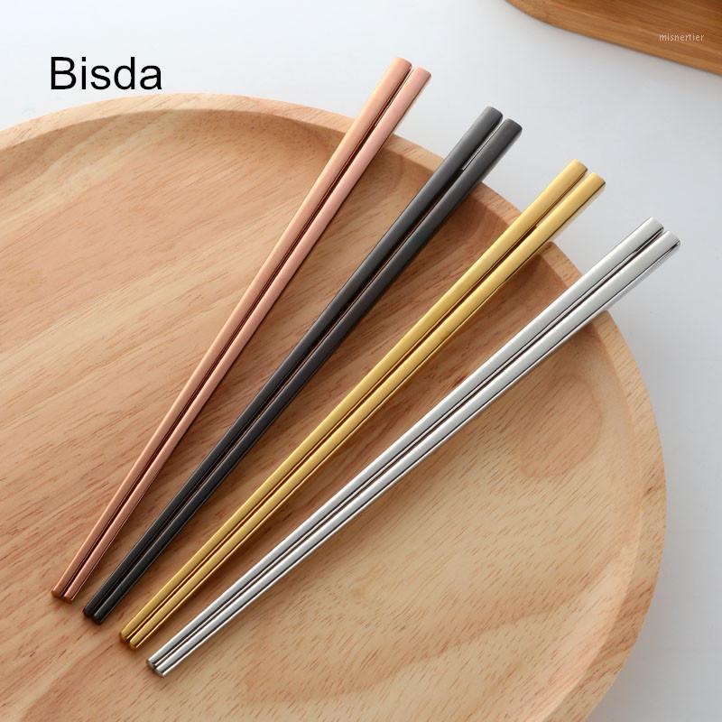

4 Colors Chopsticks Set Stainless Steel 18/10 Japanese Black Sushi Chop Stick Set Titanize chopsitcks Gold Plated Chop Sticks1