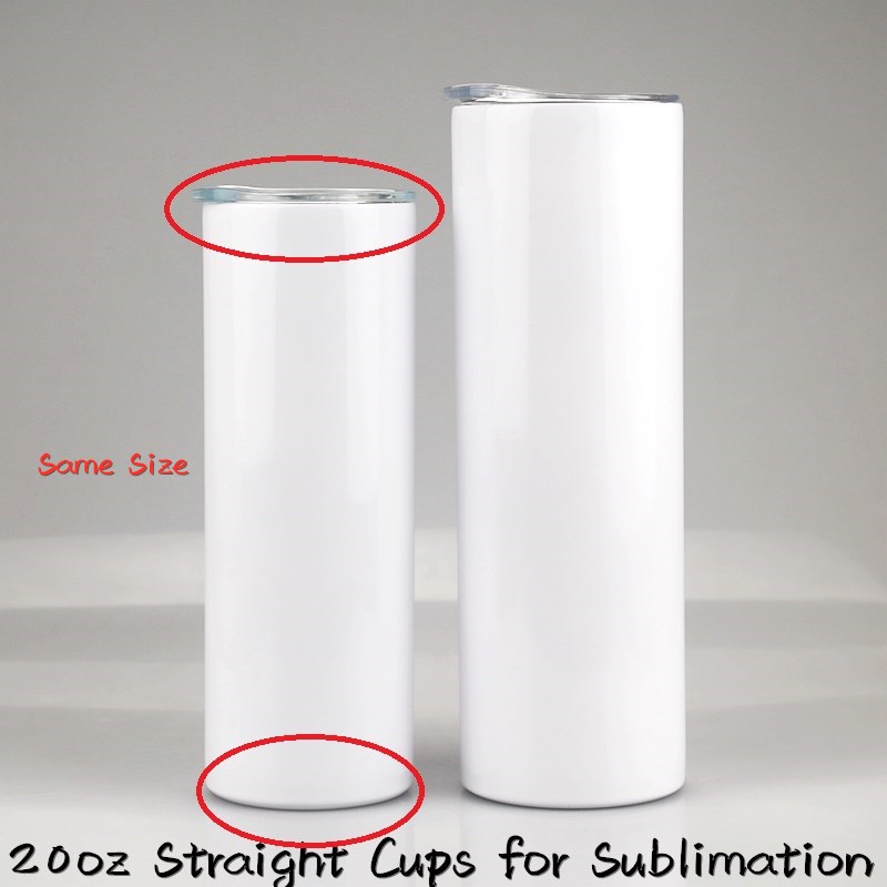 

Sea DIY Sublimation tumblers 20oz Straight Cups with Lid Straw Stainless Steel White Skinny Tumbler Double Walled Insulated Vacuum Slim Water Bottles