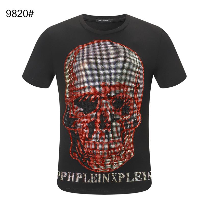 

Summer Quality Men's Stylist T shirt Bone Men's and women's black short-sleeved PP T shirt size M-3XL 30, White