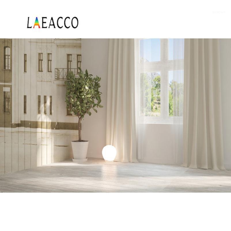 

Laeacco House Window Mural Wooden Wall Floor Curtain Baby Child Interior Photo Background Photography Backdrops For Photo Studio1