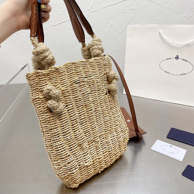 

Designer Women Twine Straw Tote Bag Luxurys Designers Bags Italy Milano Brand Fashion Sunshine Knitting Underarm Beach Handbags Woman Totes, 01