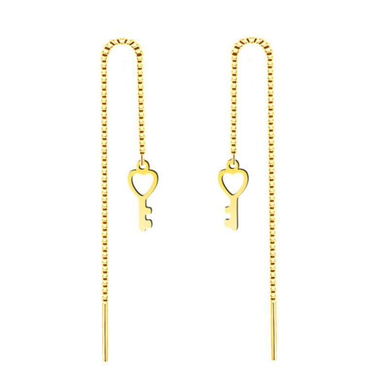 

10pairs/lot Fashion Jewelry Girls Stud Earrings S925 Fan-shaped Crown Ear Line Golden and Silver Color For Women Accessories