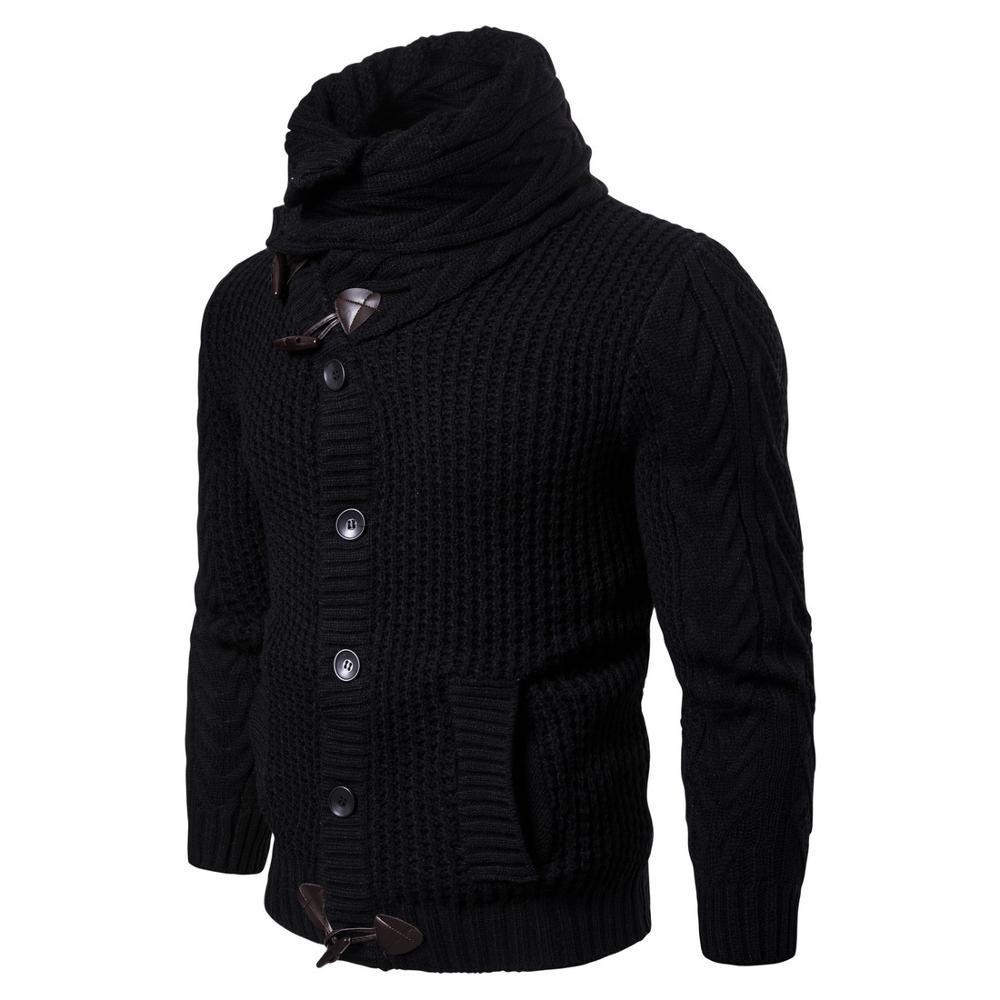 

2021 New Men Autumn Winter Fashion Casual Slim Fit Cotton Knitted Mens Sweaters 5s8u, Black
