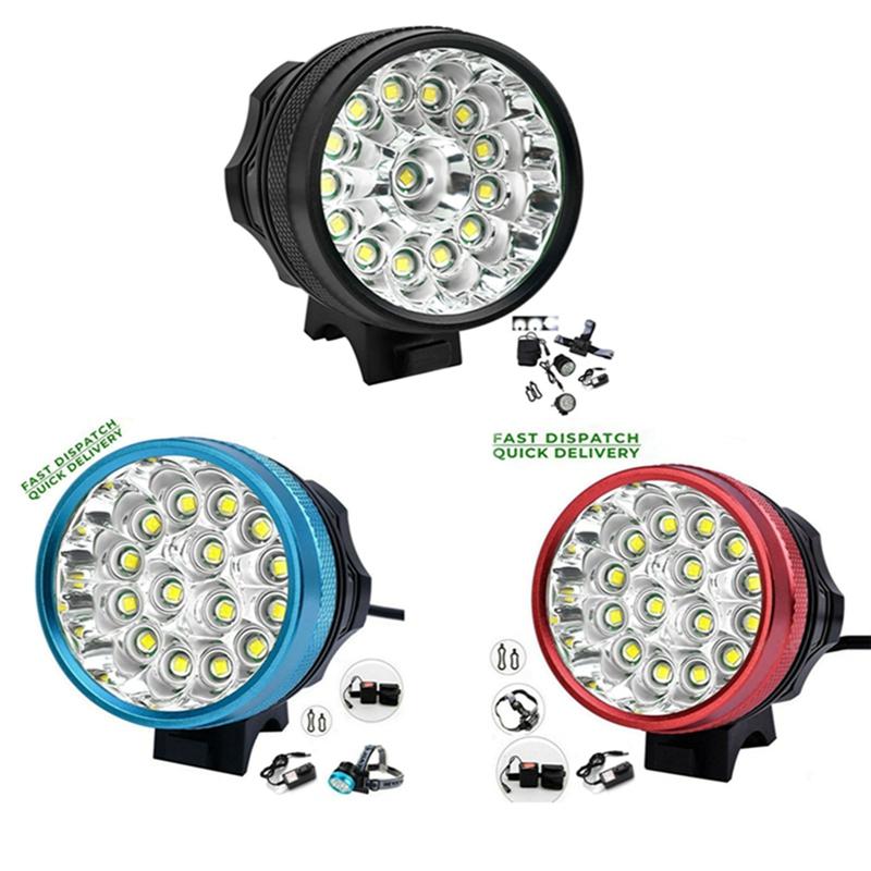 

52000Lm 15Leds T6 Bicycle Headlight Cycling Front Lamp Safety Led Running Headlight Bike Light For Outdoor Mountain Night Riding