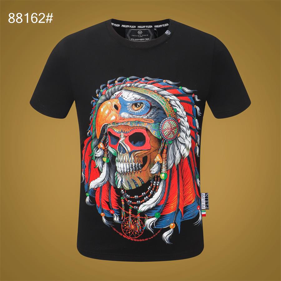 

Summer Quality Men's Stylist T shirt Bone Men's and women's black short-sleeved PP T shirt size M-3XL 29, White