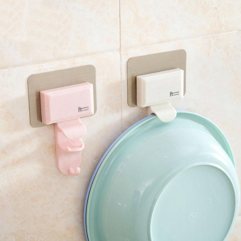 

1 pcs Practical Washbasin Holder Rack Wall Suction Cup Hook Door Wall Hanging Organizer Storage Rack Holder Towel Sucker Hanger