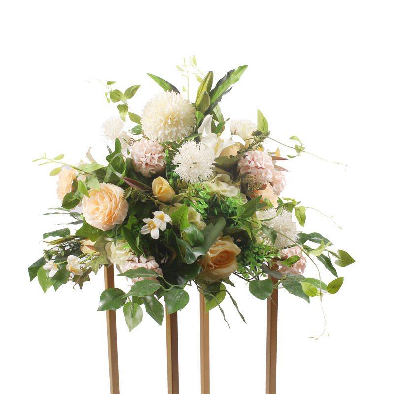 

High Quality Artificial Silk Road Flowers Frame Runner Centerpiece Table Flowers for Wedding Decorative Photographic Backdrop, Sky blue