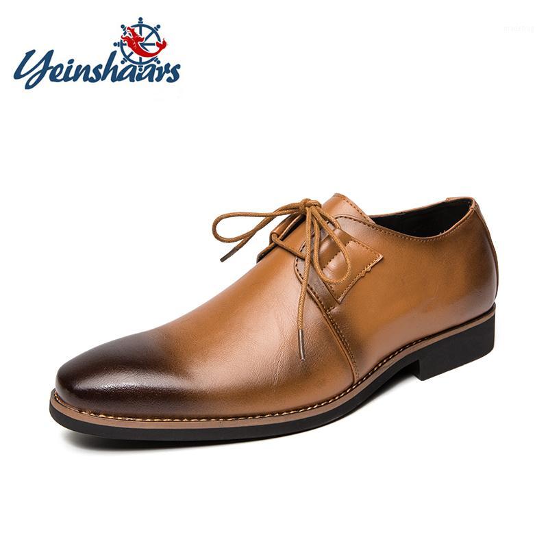 

YEINSHAARS Spring Autumn Men Leather Shoes Concise Lace-up Dress Shoes Daily Casual Men Office Big Size 47 Oxford Shoe1, Black