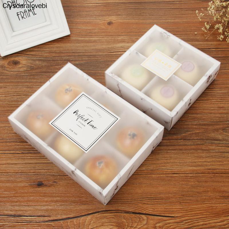 

6PCS 4/6 Cupcakes Marbling Drawer Cake Box With Matte Cover Party Cookies Dessert Baking Wrapping Box Kraft Paper Packing Gift1