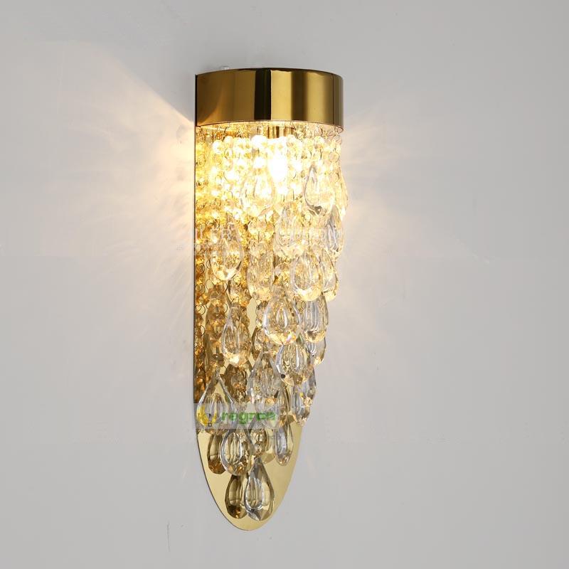 

Modern Stainless Steel wall Sconce Luxury Crystal Wall Lamp for Living Room gold dining Lamp Bedside light Staircase Lights