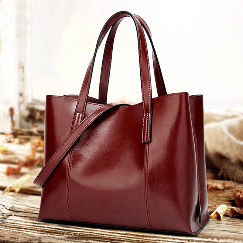 

Vintage Shoulder Messenger Handbags Portable Women Large Capacity Tote PU Leather Casual Solid Color Crossbody Top-handle Bags, Black