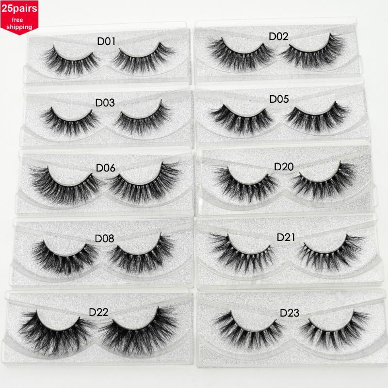 

Visofree 25 pairs/lot Mink Eyelashes Natural False Eyelashes Fake Lashes Long Makeup 3D Mink Lashes Eyelash Extension for Beauty