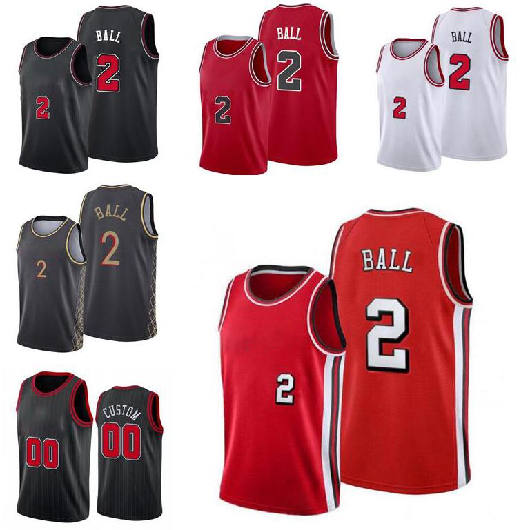 

2 Lonzo Ball jersey 8 LAVINE 11 DeROZAN 2021-22 Basketball Jerseys Men Youth S-XXL black red white city wear, With logo