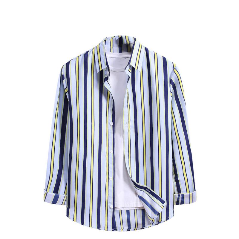 

2021 popular Batik Fabric Shirts 2021 hot sale shirts for men fashion Cool Thin Breathable Shirt chaqueta de los hombres, Blue