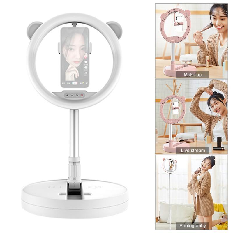 

Photography Lighting LED Ring Light Foldable Circle Light Lamp with Phone Holder 3 Color Modes for Makeup Selfie Video Recording1