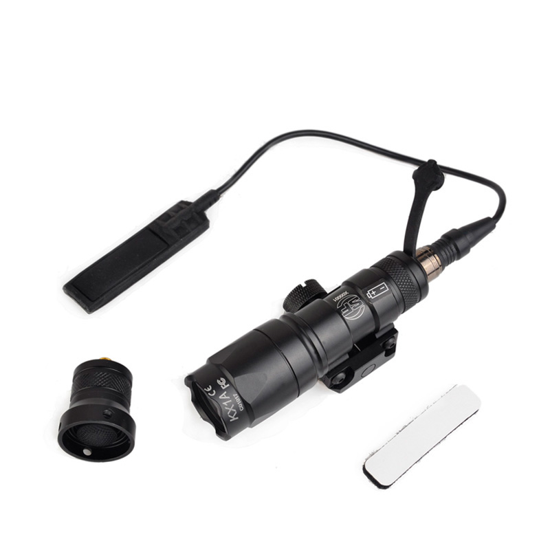 

Airsoft Tactical SF M300 Mini Scout Light 250lumen tactical flashlight with remote switch tail mount for 20MM Weaver Rail, Bk