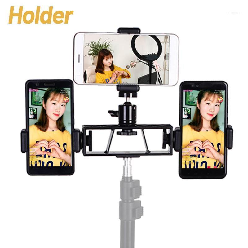 

Three-position Live Broadcast Mobile Phone Bracket Holder Photography Tripod Accessory Support Mounting Phones Camera Tripods1