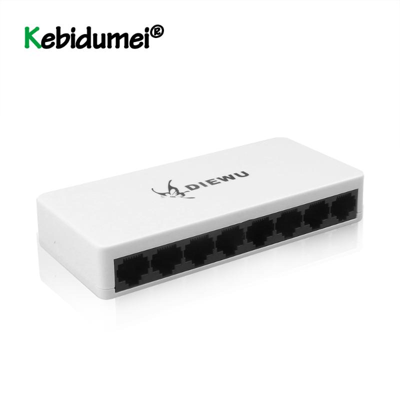 

8 Ports LAN Ethernet Network Switch 10/100Mbps High Performance LAN Networking Switches Ethernet With EU Adapter