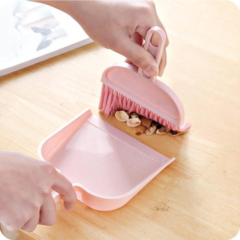 

2020 New Mini Desktop Sweep Cleaning Brush Small Broom Dustpan Set Cute little broom suit1