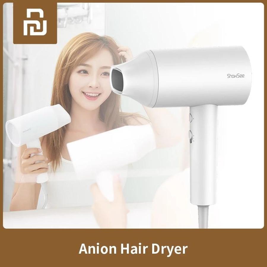 

SHOWSEE Anion Hair Dryer Negative Ion 1800W Hair Care Professinal Quick Dry Portable Hairdryer Diffuser For Girls FY8150