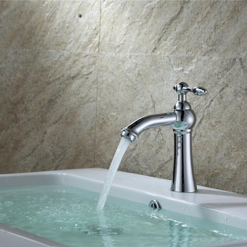 

Dofaso chorme cold water faucet bath deck mount taps High end antique single hole basin faucet