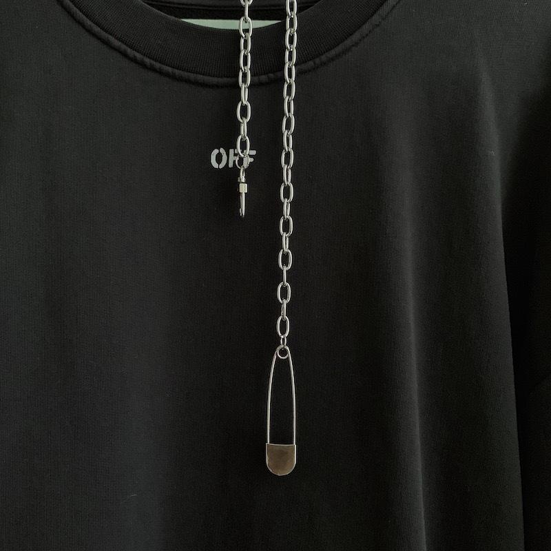 

Fashion new hip-hop pin buckle pin dark style punk necklace hot sale