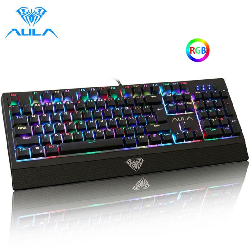 

AULA K890 Gaming Mechanical Keyboard Blue Switch RGB Mix Backlit USB Wired 104 Keys Anti-ghosting Keyboards for Tablet Desktop