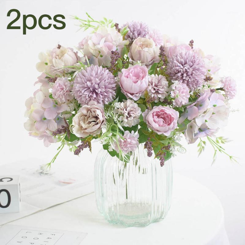 

Artificial Rose Peony Flower Silk Cloth Fake Flower Bouquet Wedding Party Photography Prop Floral Decor1, 4pcs