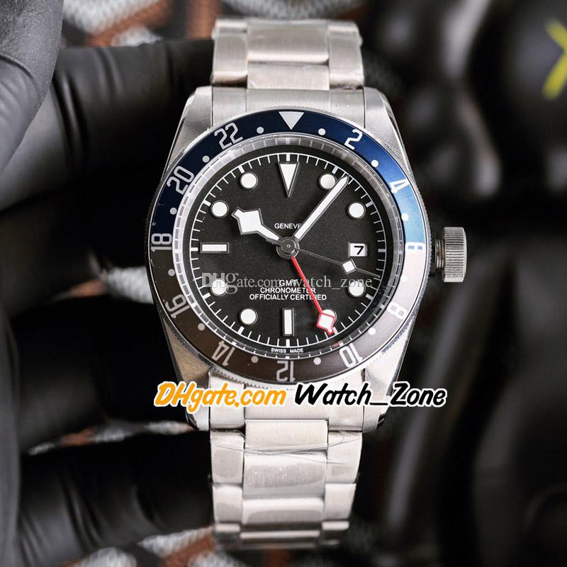 

42mm Date GMT Asian 2813 Automatic Mens Watch Black Dial M79830RB Blue/Black Bezel Stainless Steel Bracelet Gents Watch WatchZone WZTD G10B9, G10b (1)
