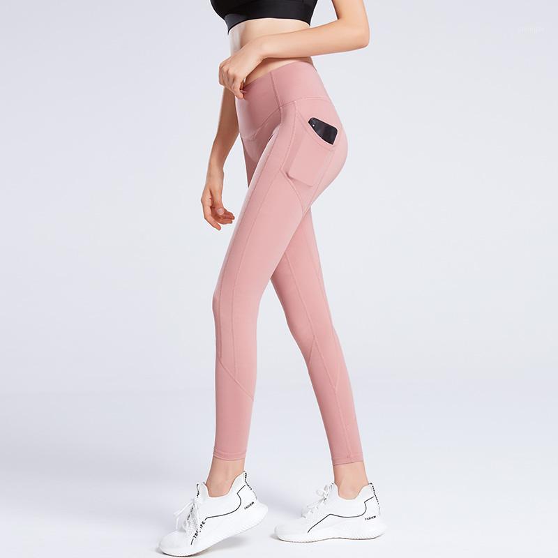 

Seamless High Waist Leggings Sport Women Fitness Workout Yoga Pants With Pockets Tights for women sweatpant fitness clothing#2L51, Black